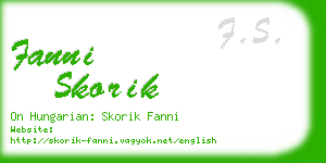 fanni skorik business card